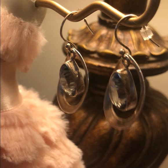 Sterling Silver Blue Quartz .925 earrings - Picture 3 of 7